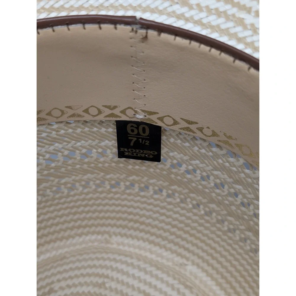 Rodeo King 25X Straw Cowboy Hat Extra Wide Brim Sun Size 7 1/2 Mexico‎ Vintage